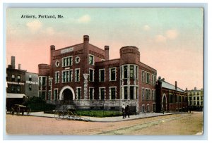 1913 Armory Building Portland Maine ME Tichnor Bros Inc Antique Postcard