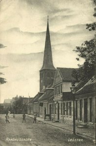 denmark, LØGSTØR, Raadhusgaden, Church (1913) Postcard