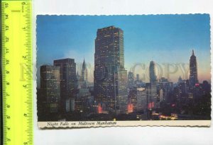 475314 USA New York Night Falls on Midtown Manhattan Old postcard