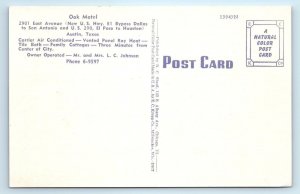 AUSTIN, TX Texas OAK MOTEL c1940s Roadside Linen Travis County  Postcard
