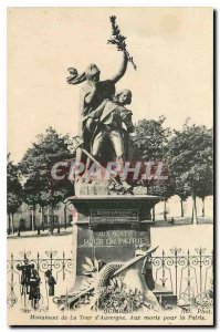 Old Postcard Quimper Monument Tour d'Auvergne To die for the Homeland