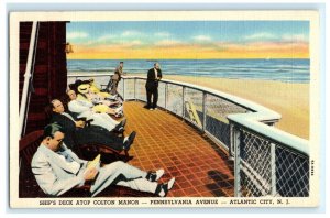 Ship's Deck Colton Manor Atlantic City NJ New Jersey Postcard (BO2)