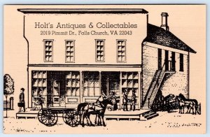 1970-80's? HOLT'S ANTIQUES & COLLECTABLES FALLS CHURCH VIRGINIA VINTAGE POSTCARD