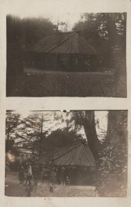 Wood Gazebo Outdoor Family Reunion Vintage Real Photo RPPC Post Card