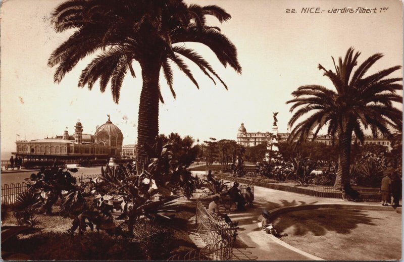 France Nice Jardins Albert 1er Vintage RPPC C220