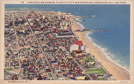 New Jersey Atlantic City Airplane View Showing Atlantic Citys New 10000000 Co...