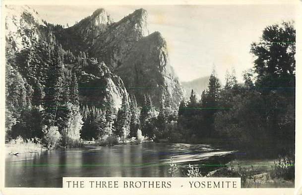 RPPC of the Three Brothers Yosemite National Park California CA
