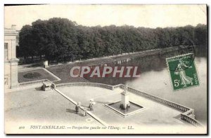 Old Postcard Fontainebleau Left Perspective on & # 39Etang