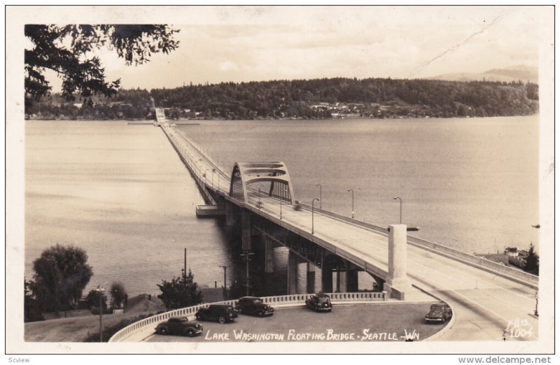 RP; SEATTLE, Washington; Lake Washington Floating Bridge, 1950s