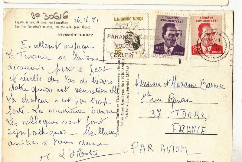 BF30616 turkey the first christia s refuges nevsehir   front/back image