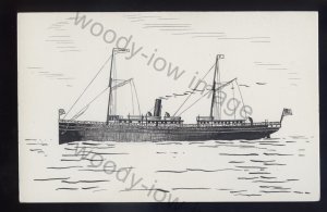 pen059 - Original Pen & Ink Postcard - USA Merchant Ship - Algonquin of 1890