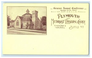 1913 Genesee Annual Conference Plymouth Methodist Church Advertising Postcard 