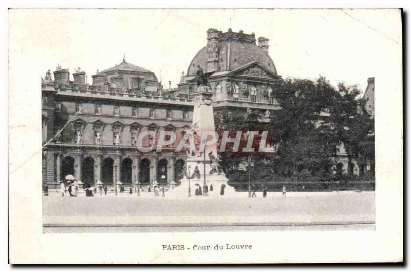 Old Postcard Paris Cour Du Louvre