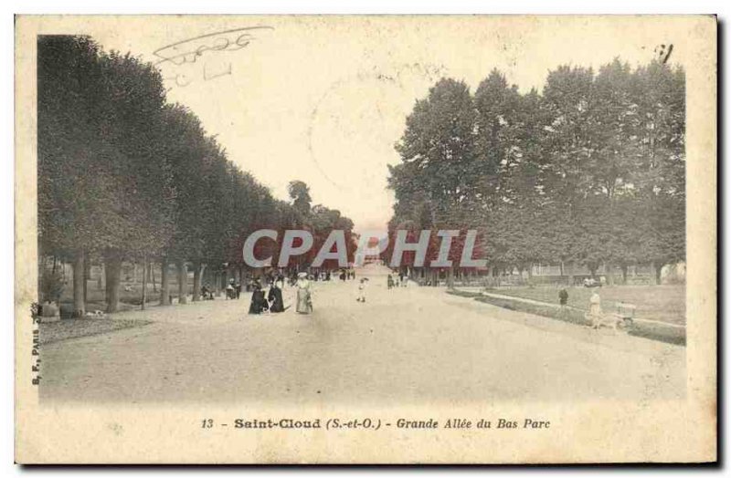 Old Postcard Parc de St Cloud Grande Allee Du Bas Park