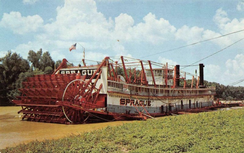 VICKSBURG, MS Mississippi SHOWBOAT SPRAGUE Steamer~Sternwheeler Towboat Postcard