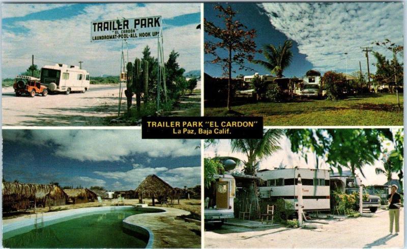 LA PAZ, Baja California  Mexico   TRAILER PARK  EL CARDON  Map    Postcard*