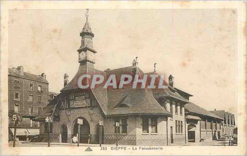 Old Postcard Dieppe The Fishmonger