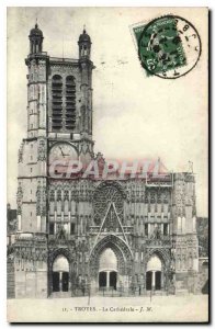 Old Postcard Troyes La Cathedrale