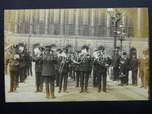 Birmingham TOWN HALL & Marching Band Excellent Animated Image c1912 RP Postcard