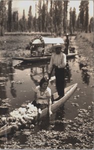 Mexico Xochimilco Floating Gardens Vintage RPPC C133