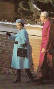 Queen Elizabeth at Church on Christmas Day in 1981 Royal Postcard