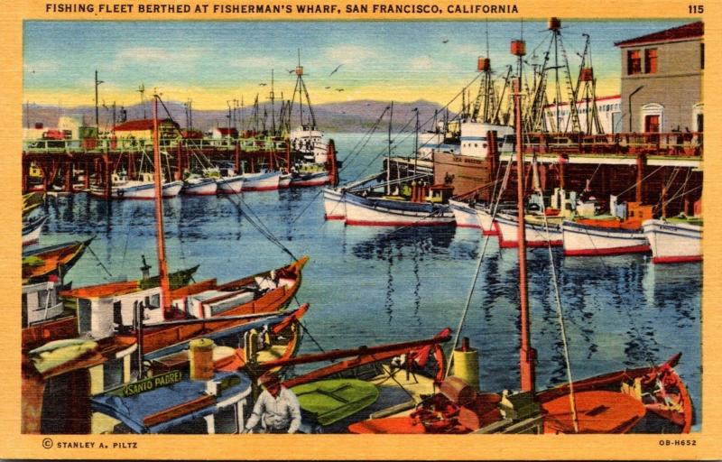 California San Francisco Fishing Fleet Berthed At Fisherman's Wharf