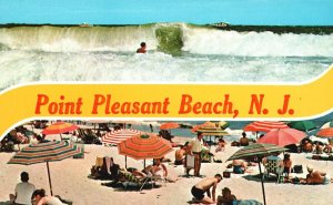 Vintage Postcard Beach Bathing Colling Surf Point Pleasant Beach New Jersey NJ