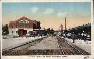 Pocatello ID Oregon Short Line Depot Train Station c1915 Postcard