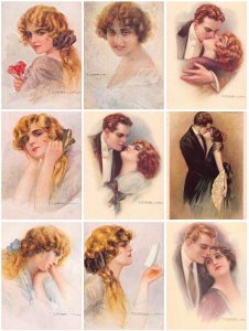 Art by Tito Corbella Couple Love Romance Glamour etc lot of 9 postcards B900