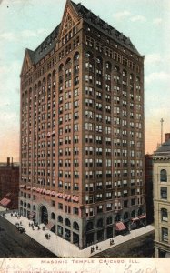 Vintage Postcard 1906 Masonic Temple Building Historic Landmark Chicago Illinois