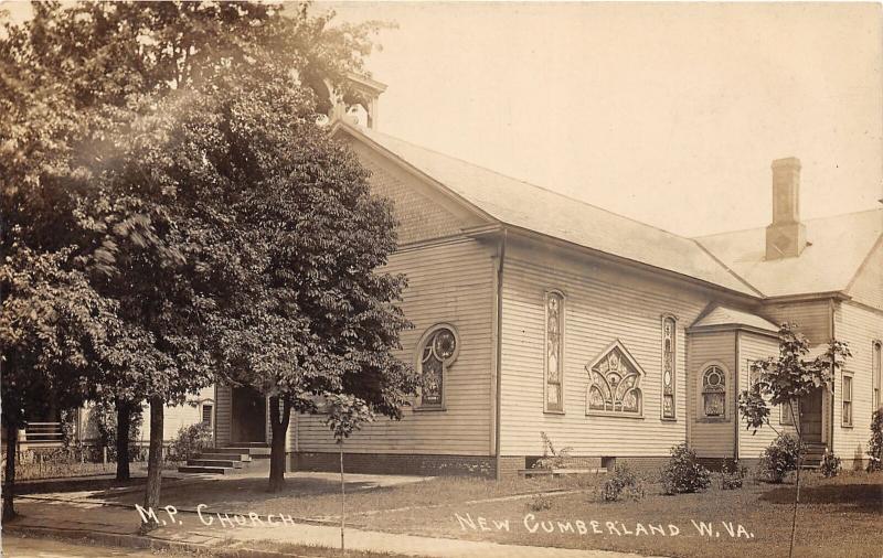 E90/ New Cumberland West Virginia RPPC Postcard c1910 M.P. Church
