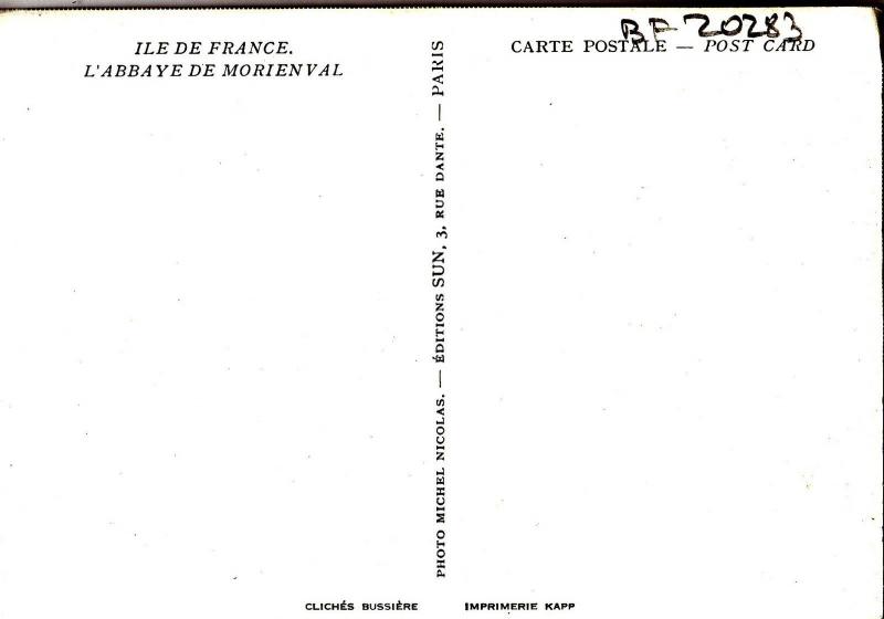 BF20283 l abbaye de morienval ile de france france front/back image
