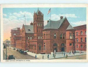 W-Border POST OFFICE SCENE Springfield Massachusetts MA hs1663