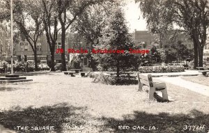 IA, Red Oak, Iowa, RPPC, The Square, 1942 PM, LL Cook Photo No 3771H