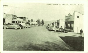 RPPC Street Hot Springs Montana Real Photo Postcard Cecil Nixon