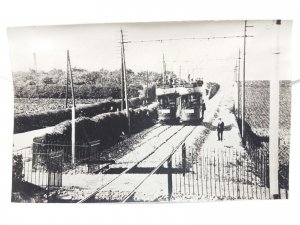 Pair of Tram Cars on Incline Chatham and District Light Railway Vintage Postcard