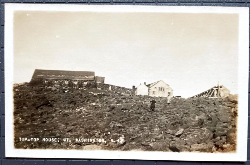 Vintage Postcard 1915-1930 Tip-Top House Top of Mt. Washington NH *REAL PHOTO*