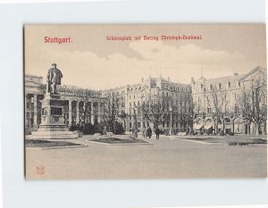 Postcard Schlossplatz mit Herzog Christoph-Denkmal, Stuttgart, Germany