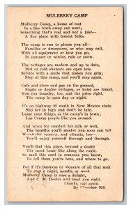 Mulberry Camp Poem Cherokee Alabama AL 1931 DB Postcard Z1