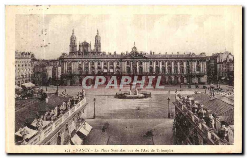 Old Postcard Nancy Place Stanislas View of The Arc de Triomphe