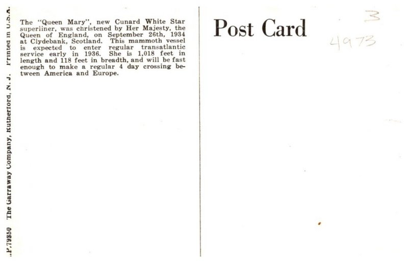 Queen Mary,  Cunard White Star Line ,