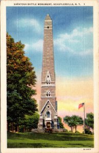 Postcard NY Schuylerville Saratoga Battle Monument