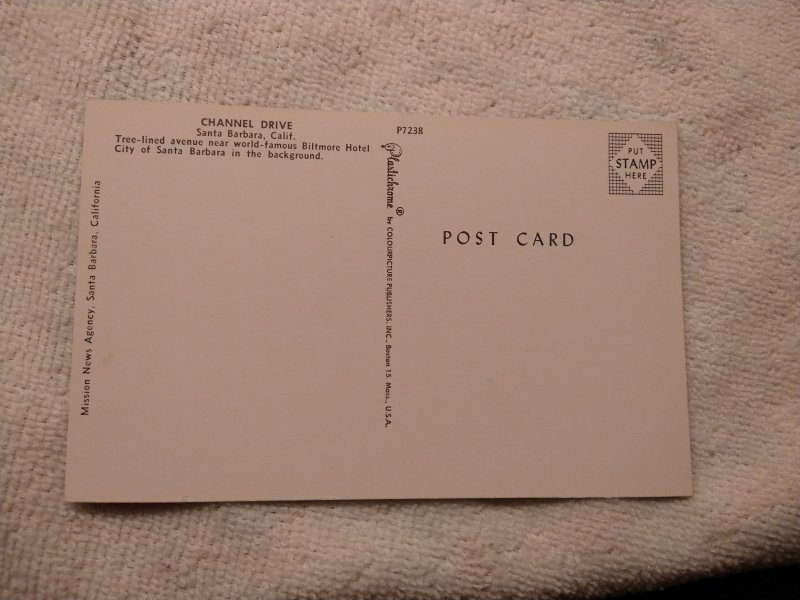 1960's Channel Drive, Santa Barbara, CA California Chrome Postcard