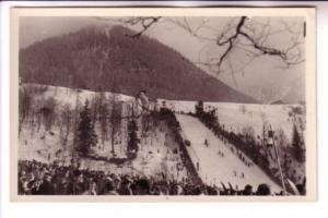 Real Photo, Crowd  Watching, Tremplin Olympic Ski Course, Chamonix, France,