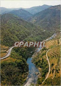 Modern Postcard The valley of Eyrieux (Ardeche) panoramic