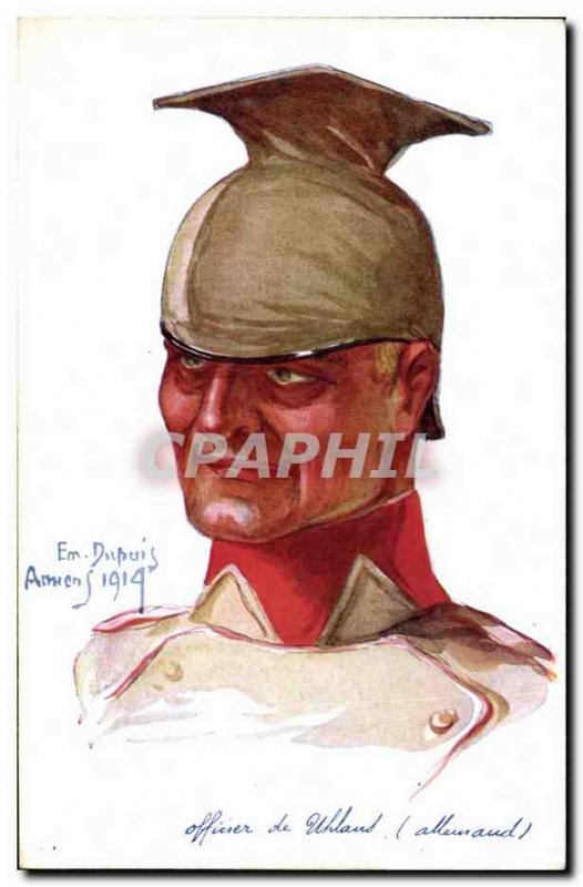 Old Postcard Fantasy Illustrator Dupuis Army Officer German Uhlans