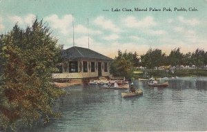 Postcard Lake Clara Mineral Palace Park Pueblo CO