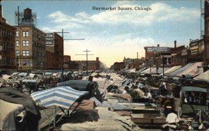 Chicago Illinois IL Street Scene Haymarket Square 1900s-10s Postcard