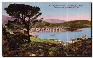 Old Postcard La Cote Vermeille Banyuls sur Mer Panorama seen Gros