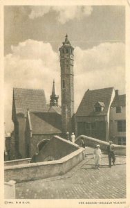 Chicago Century of Progress Belgian Village Bridge B&W Postcard Unused